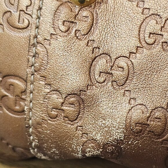 GUCCI Metallic Guccissima Large GG Twins Shoulder Tote Bronze Leather Monogram - Picture 12 of 16